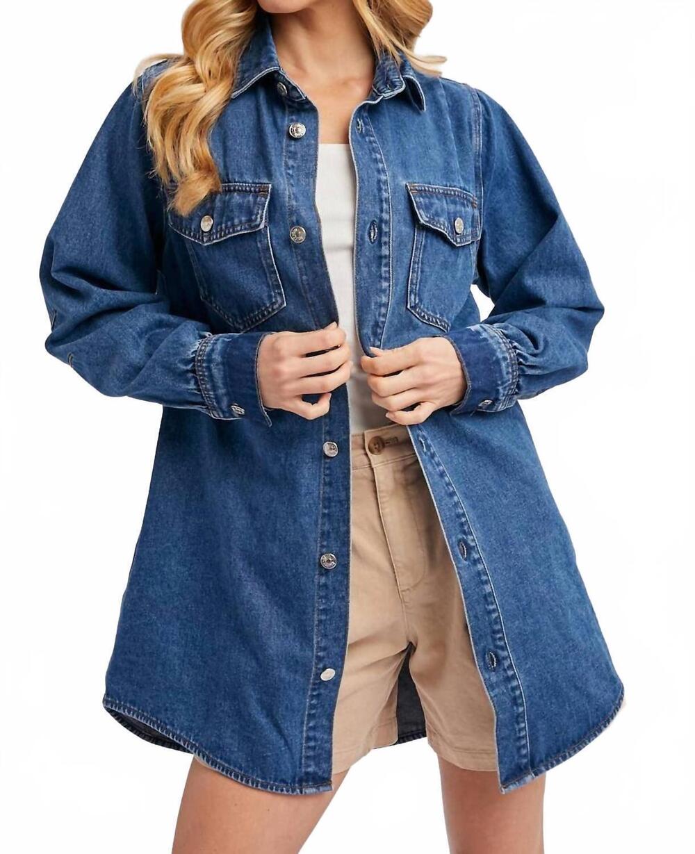 NEW BLUIVY denim button down shirt in medium wash
